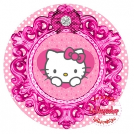 Flatback poesje in frame roze polkadot