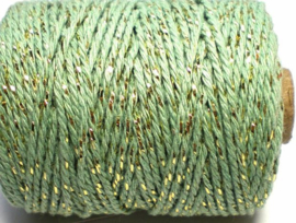 Cotton cord lurex mint/goud