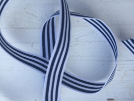 Elastisch donkerblauw wit gestreept 1,8 cm