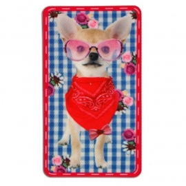 A04003 Vintage Chihuahua / blauw  ruitje