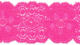 Elastisch kant (haarbandjes) knal roze 5 cm
