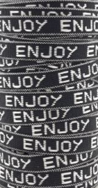 Sierband "Enjoy" zwart/wit diy armbandjes
