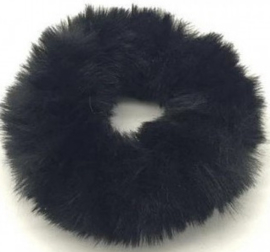 Scrunchies Haarwokkel tijger/panter velvet zwart/antraciet