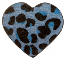Hanger pu leer  hart harig met tijgerprint jeans blue