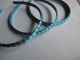 Diadeem aqua polkadot 1cm