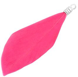 Ibiza‎ veertje hot pink met oogje zilverkleurig 3.5cm