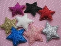 Ster glitter diverse kleuren 3.5cm.