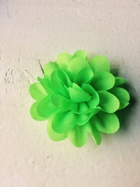 Chiffon bloem neon groen 5.5cm.