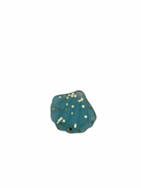 Flatback kraal schelp mint blue glitter goud