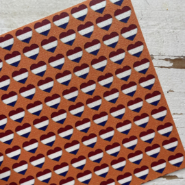 Leer glitter oranje hartje rood wit blauw