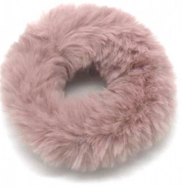 Scrunchie Haarwokkel fluffy grijs xl