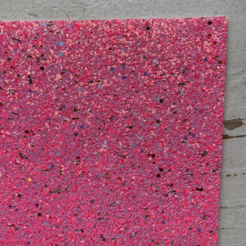 Leer grof glitter confetti diamant roze, pink en licht roze