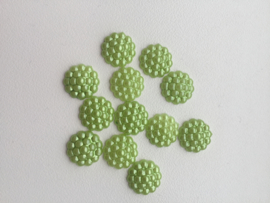 Flatback Parelmoer bolletjes lime 1.4cm.