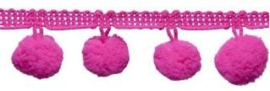 Pompomband knal roze 2cm