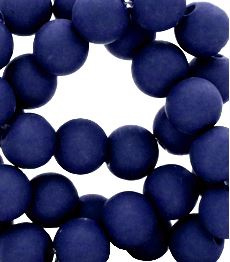 Kralen acryl mat 6 mm donkerblauw