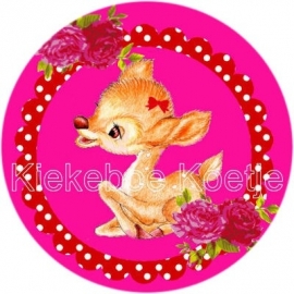 Flatback baby deer fuchsia rood (k217)