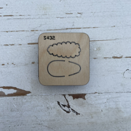 Leer mal haarknipjes "wolk en klassiek" 3.5cm.
