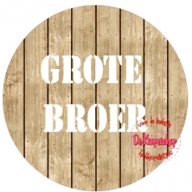 Flatback tekst grote broer op hout (k627)