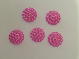 Flatback parelmoer bolletjes roze 1.4cm.