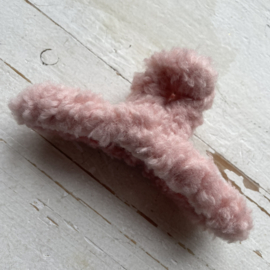 Haarclip groot teddy roze 14cm.