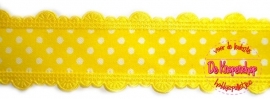 Stippenband met schulp randje geel