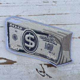 Strijkapplicatie brief geld 100 dollar 9cm.