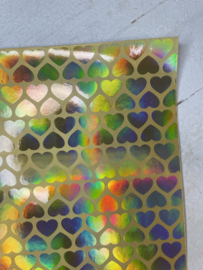 Leer holographic hartje diverse kleuren