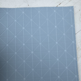Leer structuur vierkantje rondje paars, blauw, donker blauw.