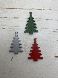 Flatback kerstboom diverse kleuren 3.5cm.