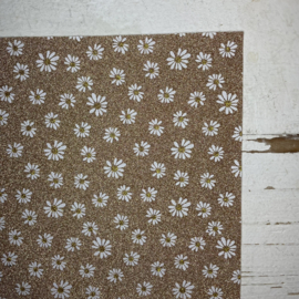 Leer  madeliefje gold glitter soepel