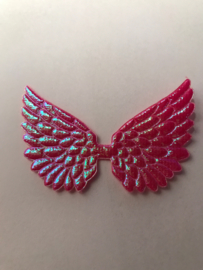 Vleugels pink glimmend 7x4.5cm.