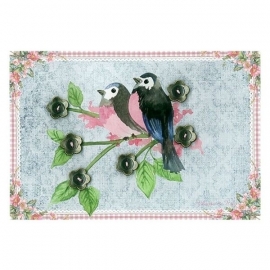 Clayre & Eef bloemen knoopjes (vogel)