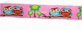 Kinderband 2 uiltjes roze & lime