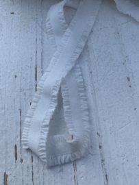 Elastisch band met roezeltjes (haarbandjes) off white 1,3cm