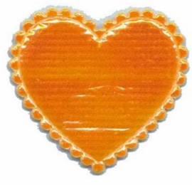 Hartje metallic oranje 3.5x3cm. 