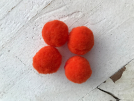 Pompom neon oranje