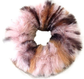 Scrunchie Haarwokkel fluffy grijs xl