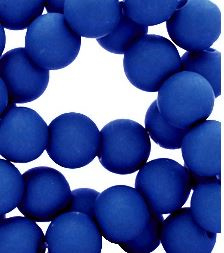 Kralen acryl mat koningsblauw, 6mm.