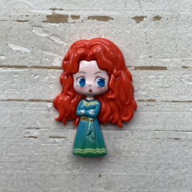 Fimo poppetje princess rood haar 6cm.