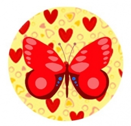 Flatback vlinder hart/vlinder rood