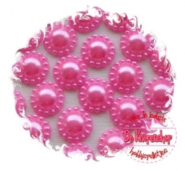 Flatback parelmoer roze bolletje 1.2cm.