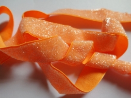 elastisch oranje glitter haarband 1cm