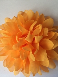 Bloemen chiffon 11 cm geel/oranje