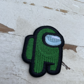 Strijkapplicatie among us groen 5cm.