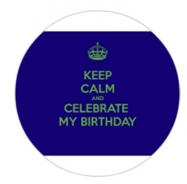 flatback & button birthday blauw