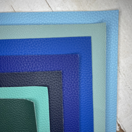 Leer licht blauw, mint groen, blauw, zee blauw, royal blauw, donker blauw, pastel groen, donker groen mat 20x34cm