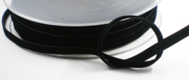 Velvet/fluweel band zwart  6 mm