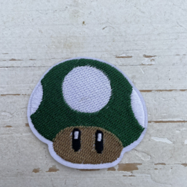 Strijkapplicaties super mario 1up groen 6cm