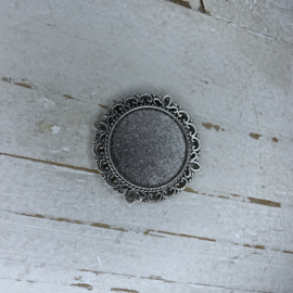 Bottlecap met vintage zilver 3.5cm.