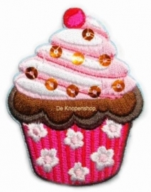 Opstrijk applicatie cupcake & pailletten